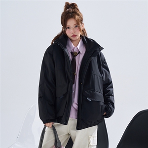 新款冬季大码羽绒棉服棉袄连帽工装韩版宽松外套A436-2533-P98图片