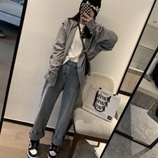 三色直筒牛仔裤，女装牛仔裤，XTZ style