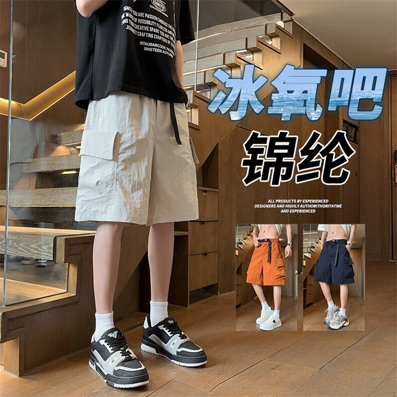 抖音品质美式机能工装短裤男女潮牌短裤A146-GY510特p35量大优,男装牛仔裤,HDA146