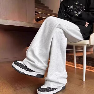 1506A/GK8810/P40秋季新款宽松直筒百搭阔腿运动长裤子1图片
