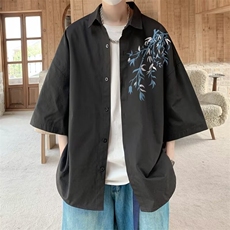 风男士短袖春季2024新款休闲衬衣D3025P35，男装T恤，星座1116-2