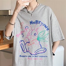 网红卡通印花圆领短袖T恤大码宽松潮tee517A-1-T902-P28控38，男装T恤，星座517A-1
