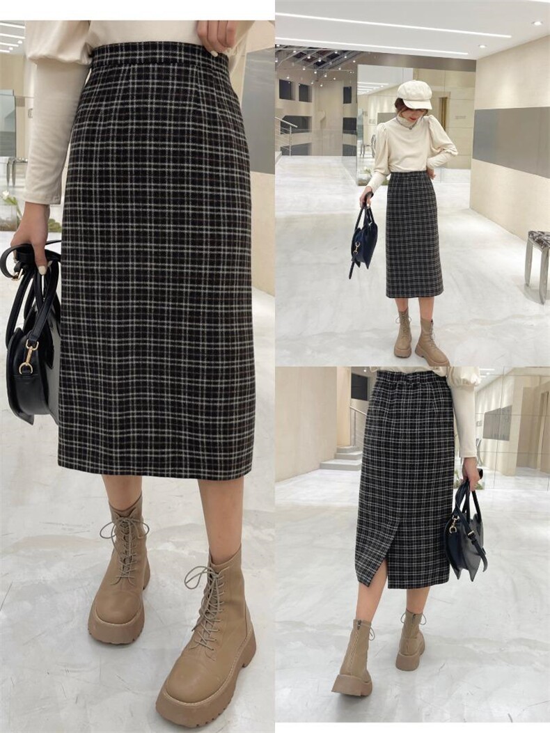 高品质格子半身裙，女装半身裙，Balance Studio