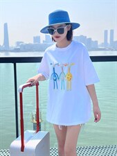 OUGNI 现货时尚重工镶钻卡通短袖T恤,女装T恤,OGENI 欧葛妮