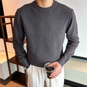 秋冬圆领菠萝纹纯色毛衣打底衫抗起球 W6001-P50图片