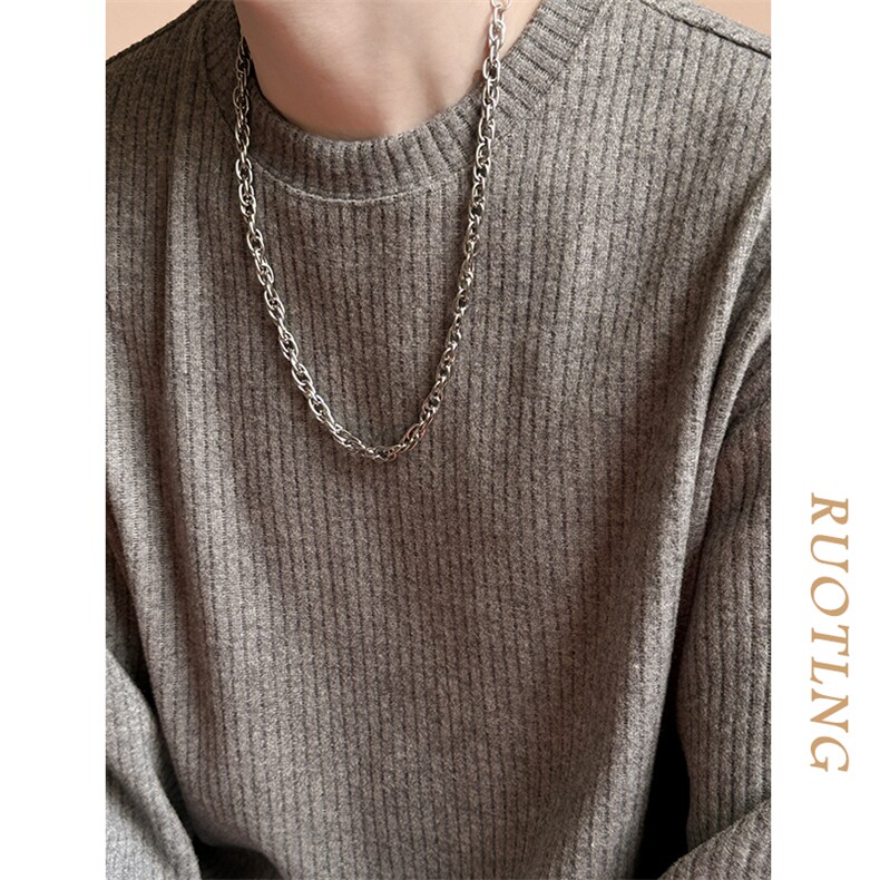 现货毛衣套头圆领宽松内搭针织衫上衣A351-AT250801-P55，男装针织衫/毛衣，电商A351