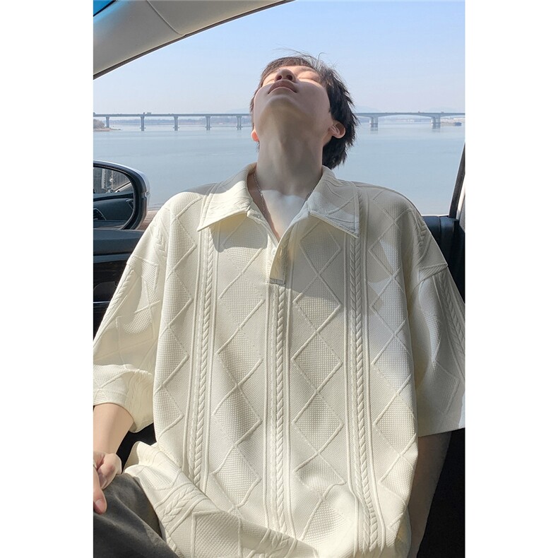 2026夏季麦穗纹亨利领短袖T恤男打底上衣T5114特P25建议零售价58,男装T恤,电商A001