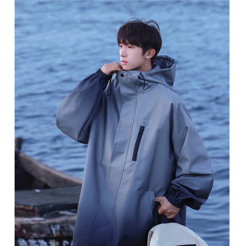 港风山系防水冲锋衣渐变色夹克男：聚酯纤维JK77088P85控128，男装夹克，星座227-7