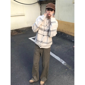 网图现货 美式宽松提花毛衣男女M87P60图片