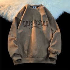 抖音品质直播供货麂皮绒烧花圆领卫衣A158-WS63-P48，男装卫衣，电商A158