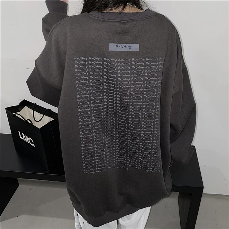 INS街头潮流嘻哈创意弹幕字母前后印花宽松圆领加绒卫衣E683-P50,男装卫衣,星座911-2(原星座613-2）