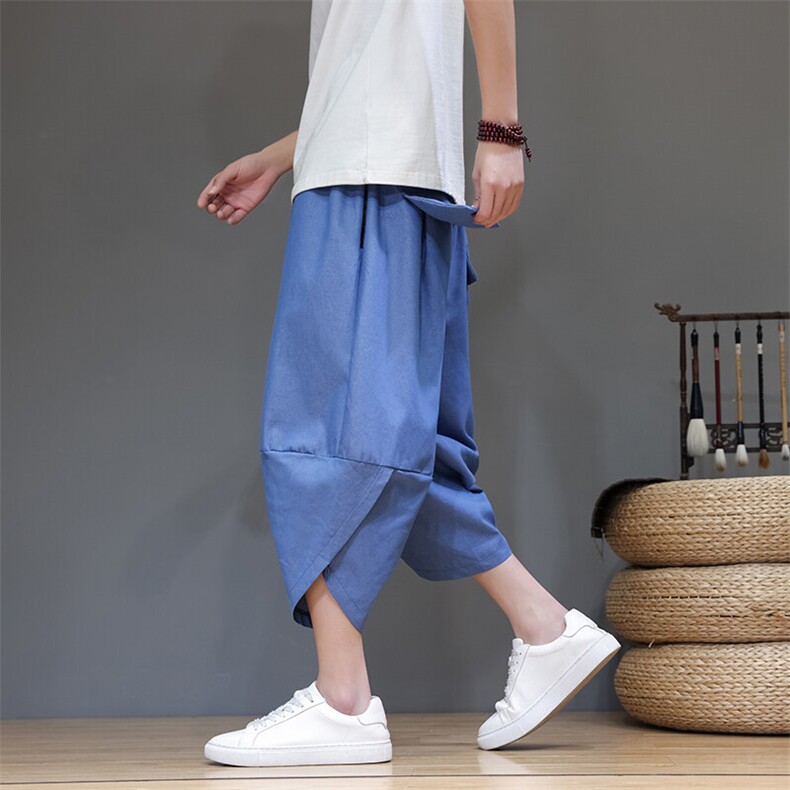 萝卜裤男夏季宽松牛仔七分裤风大码小脚阔腿哈伦裤219-WK30，男装休闲裤，星座219