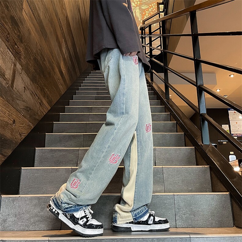设计感小众水洗牛仔裤春秋日系潮牌休闲直筒裤男士K7513-P55,男装牛仔裤,星座512-3