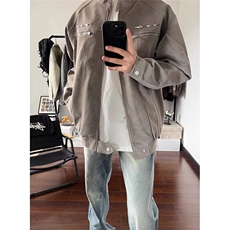 复古高街重磅PU皮夹克外套皮衣男宽松百搭工装棒球服外套J2596，男装夹克，星座1116A（原606A-3）