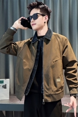 J9299-P118控158春秋季男假两件叠穿牛仔拼接外套2025新款男装上，男装工装外套，星座102A（原电商D309-1）