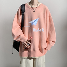 控78假两件毛衣男大码加绒针织衫男毛线衣M80270-P55加绒P70，男装针织衫/毛衣，电商A040