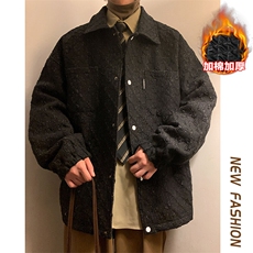 冬新百搭时尚小香风棉服男士加棉加厚夹克保暖外套J595J加棉-P95，男装棉衣，电商A001-1
