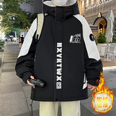 加绒加厚连帽夹克男秋冬时尚潮流加厚棉衣男外套MY1686-P73，男装夹克，星座310B-3
