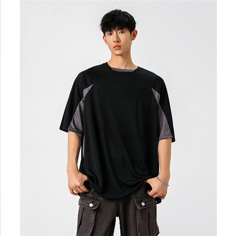 可二开速干运动美式篮球街头大码M-5XL短袖T恤男DX78017P45控75,男装T恤,星座226-1