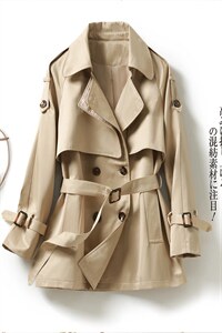 【正常发货】现货2023春秋新款韩版小个子短款风衣外套女图片