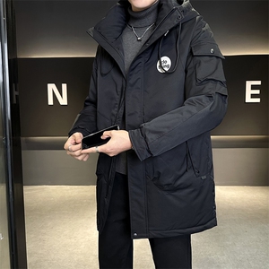 L-5XL 8877-P275 控券后368 标50绒 中长款连帽羽绒服男图片
