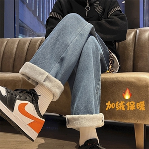 23冬季加绒加厚印花宽松直筒牛仔裤 N360 P40 加绒P50图片