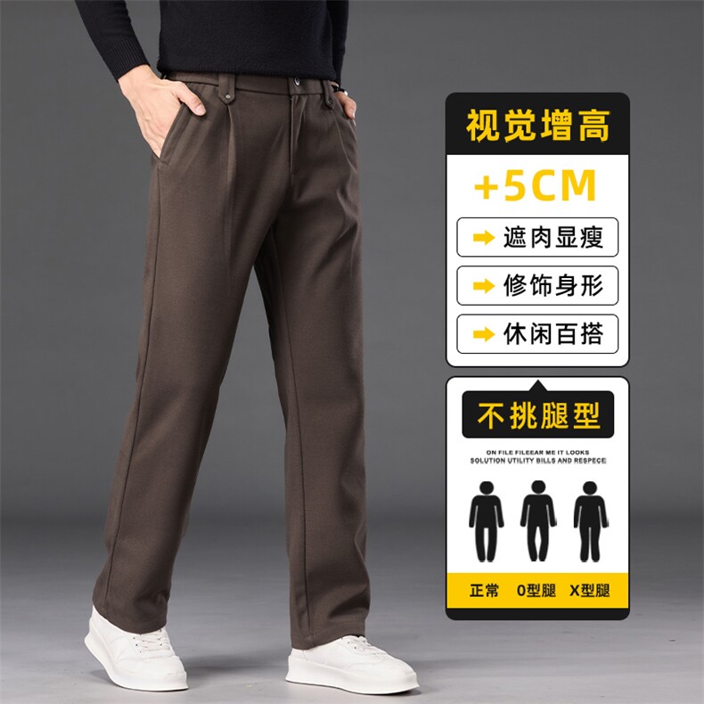 秋冬毛呢裤子百搭男士修身长裤韩版休闲直筒垂感小西裤Z2610-P50图片