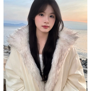 学院风座山雕加厚棉服女冬季保暖防风棉衣派克服棉袄外套 M7887图片