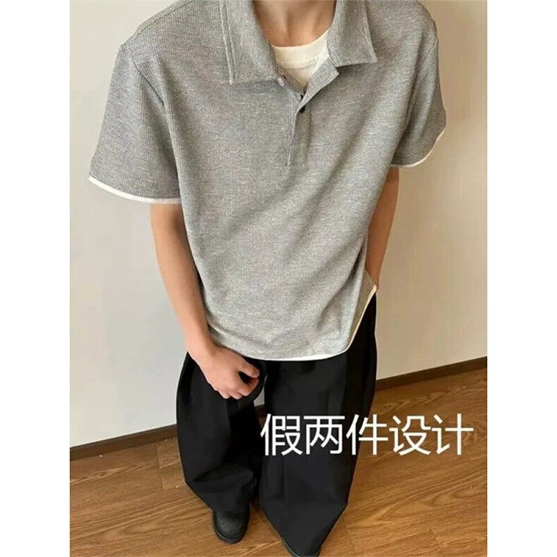 XZ809A/DXXS22/特P24/控48华夫格假俩件短袖T恤,男装T恤,星座809A(原222-1)