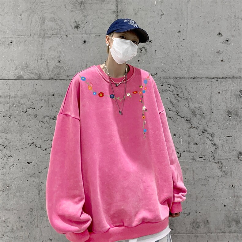 美式潮牌重磅水洗做旧圆领卫衣力推大码男XZ517A-BK5559-P58,男装卫衣,星座517A