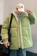 新款男冬季纯色立领加厚港风棉衣M066B-P75控148，男装棉衣，星座717