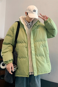 新款男冬季纯色立领加厚港风棉衣M066B-P75控148图片