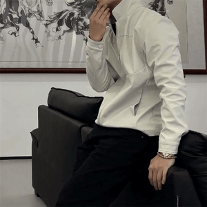 老钱风教练夹克翻领冲锋衣男女美式复古纯色休闲宽松工装飞行外套图片