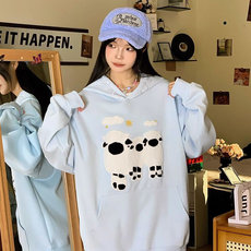 5206-P55新款宽松毛巾绣潮牌卫衣外套薄款/加绒，女装卫衣/绒衫，星座617A-2