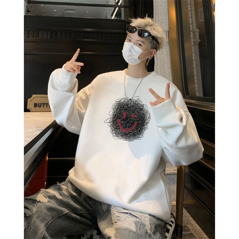华夫格！华夫格上衣男圆领华夫格卫衣男大码长袖t恤男HY213-特P23,男装T恤,电商B367