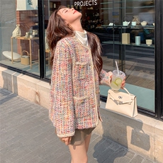 现货小香风重工毛呢短外套显瘦百搭气质款，女装短外套，天使之佳话