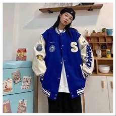 秋季美式拼接棒球服夹克男春秋宽松情侣休闲外套JK614-P45，男装夹克，星座208-5