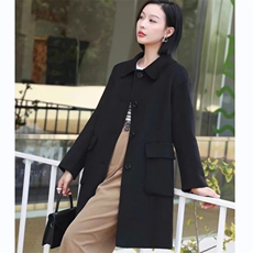 100羊毛中长款双面羊绒大衣小个子羊毛呢外套，女装双面呢大衣，美吧服饰