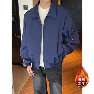 美式高街百搭纯色棉服男加绒加厚设计感上衣 5D1180-TP5598图片