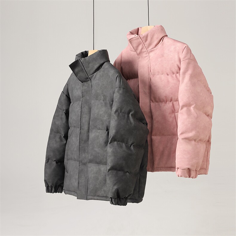 港风冬季新款棉衣男美式宽松PU皮立领面包服大码外套男MY622-P128，男装棉衣，星座505-3
