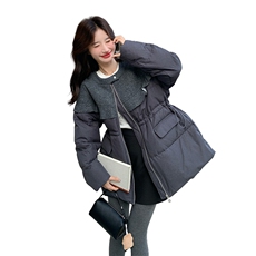 现货热卖25冬新新年衣烟灰色羽绒服2D044-2526-P280-K418，女装羽绒服，2D044
