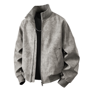 2026春季新款得物品质休闲皮夹克飞行服皮衣男防外套26183-60图片