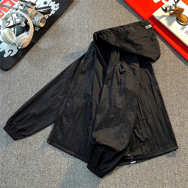 UPF50＋港风宽松休闲连帽夹克男户外钓鱼防嗮服F603P40,男装防晒衣,星座914
