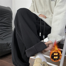 现货秋冬重加绒立体剪裁弯刀裤男女同款香蕉裤卫裤特P45控78，男装休闲裤，电商D205