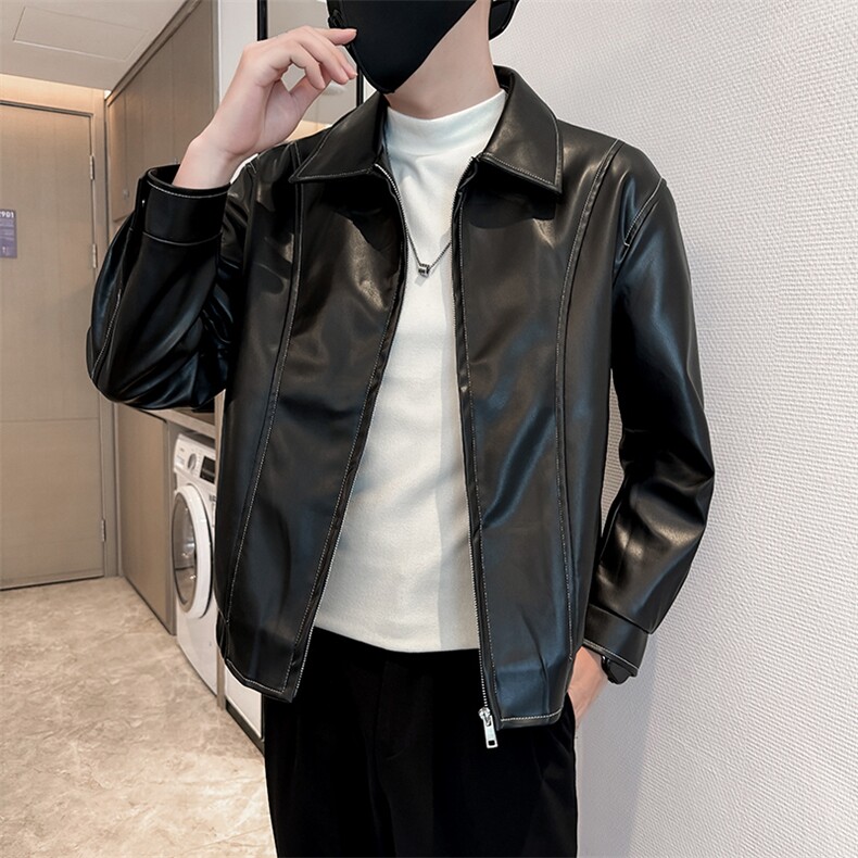 社会小伙男士秋冬皮衣2025秋季长袖夹克店主风JK8007-P130,男装夹克,电商A236
