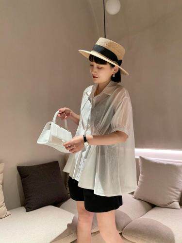 天丝褶皱小衫，女装，Da.金