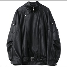 杨树林同款复古宽松显瘦美式夹克，女装皮衣，禾雯电商供货