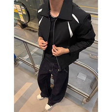 美式复古纯色新款拉链夹克男廓形宽松休闲百搭开衫外套百搭，男装夹克，星座506A
