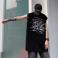 美式ins印花T恤男短袖夏季潮牌宽松可拆卸背心高街痞帅TX125-p35，男装T恤，星座1008
