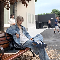 JK8640-P68美式水洗重工做旧高级感痞帅短款牛仔外套，男装工装外套，电商B323A